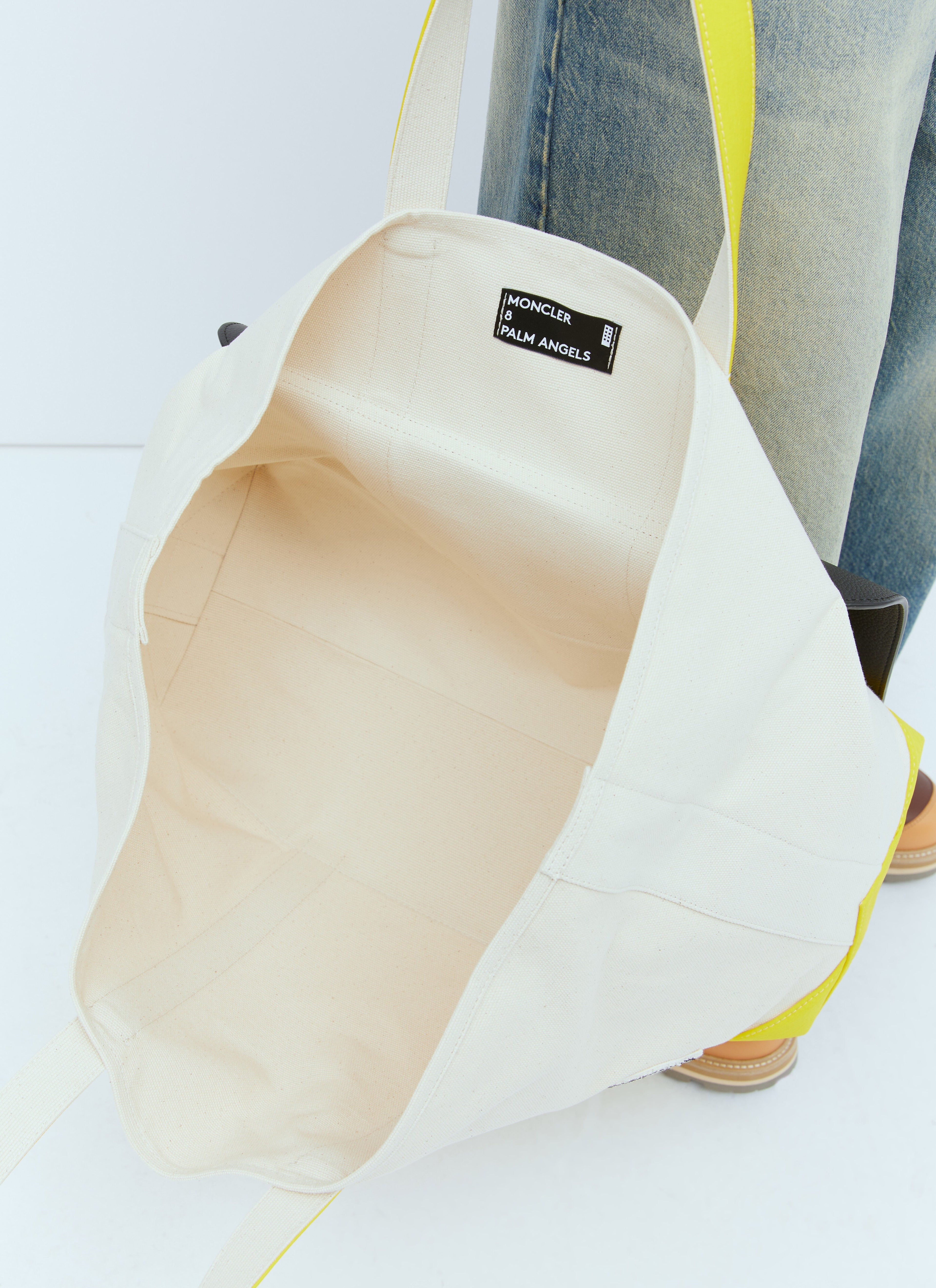 Moncler X Palm Angels Men Logo Patch Canvas Tote Bag