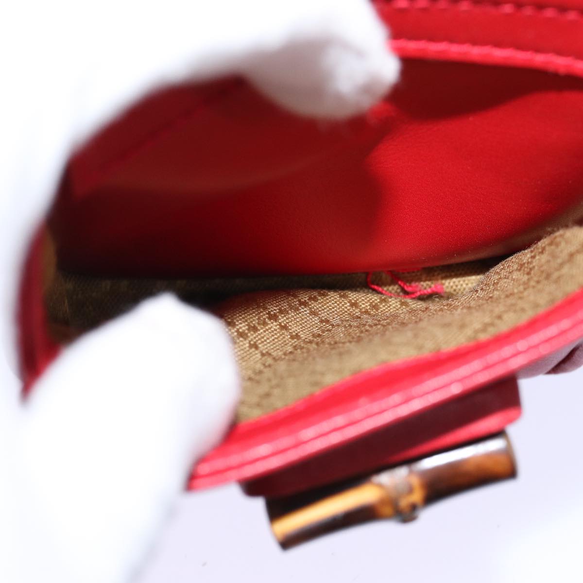 GUCCI Bamboo Backpack Leather Red 003 2852 0030 0 mr165