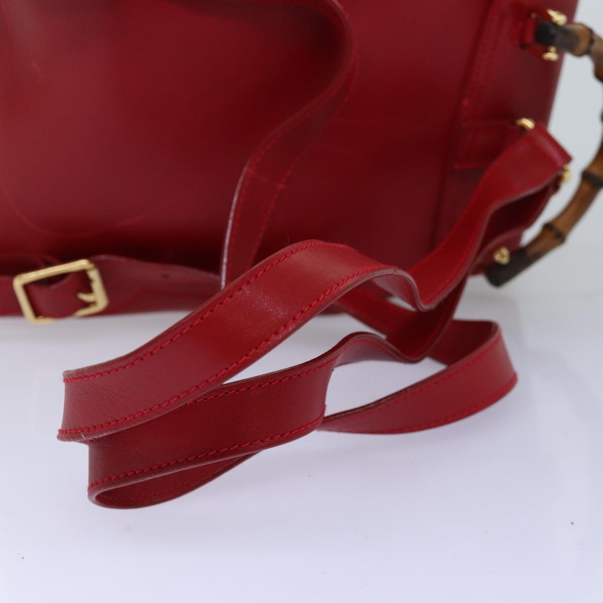 GUCCI Bamboo Backpack Leather Red 003 2852 0030 0 mr165