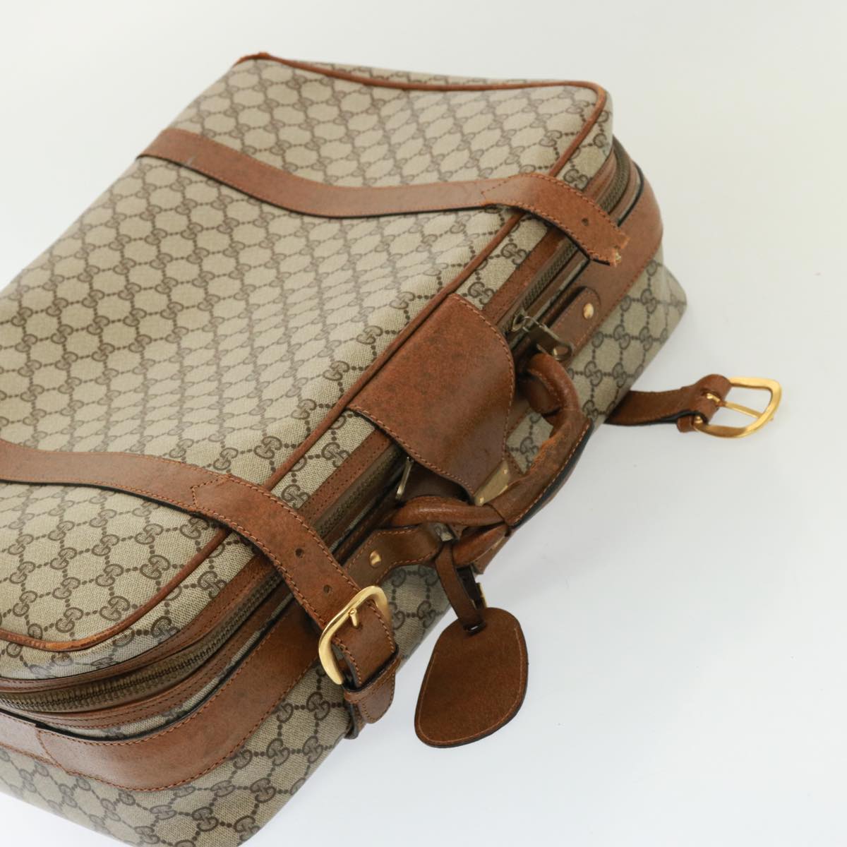 GUCCI GG Supreme Boston Bag PVC Beige mr177