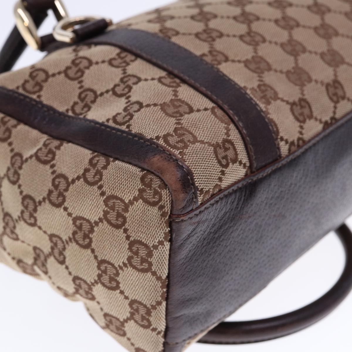 GUCCI GG Canvas Hand Bag Beige 130942 mr232
