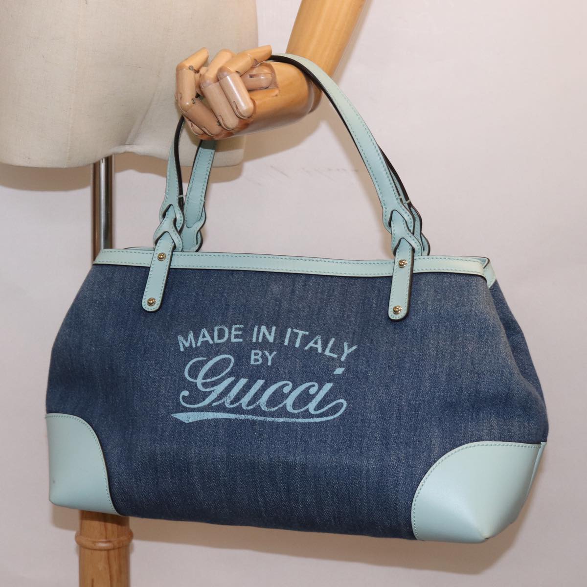 GUCCI Tote Bag Denim Navy 348715 mr243