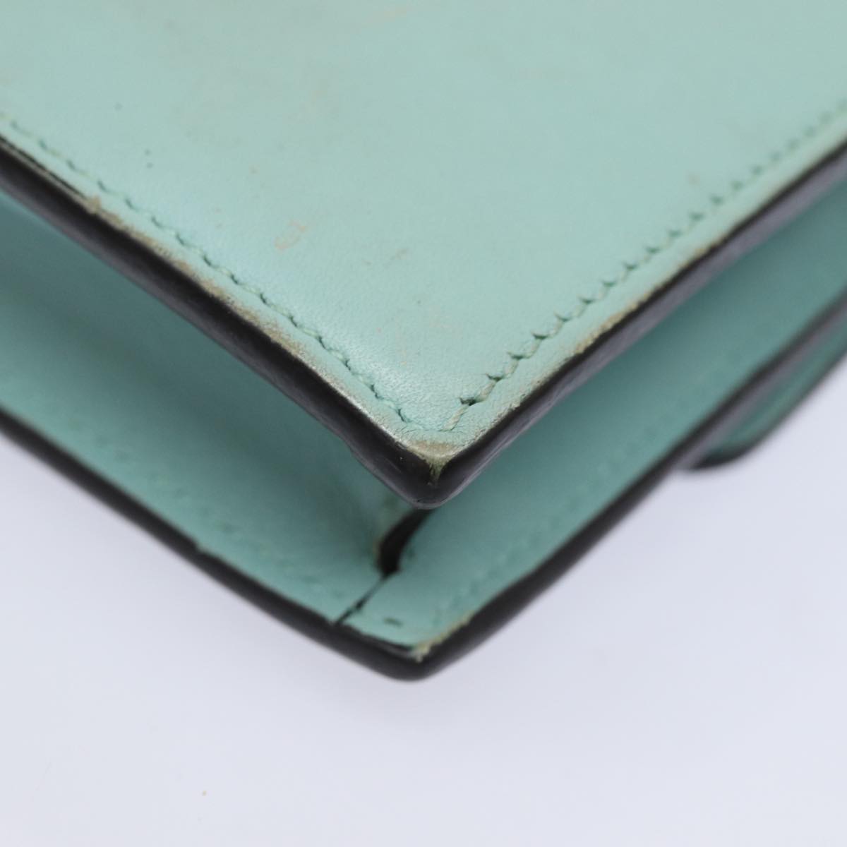 GUCCI Shoulder Wallet Leather Light Blue 369664 mr248