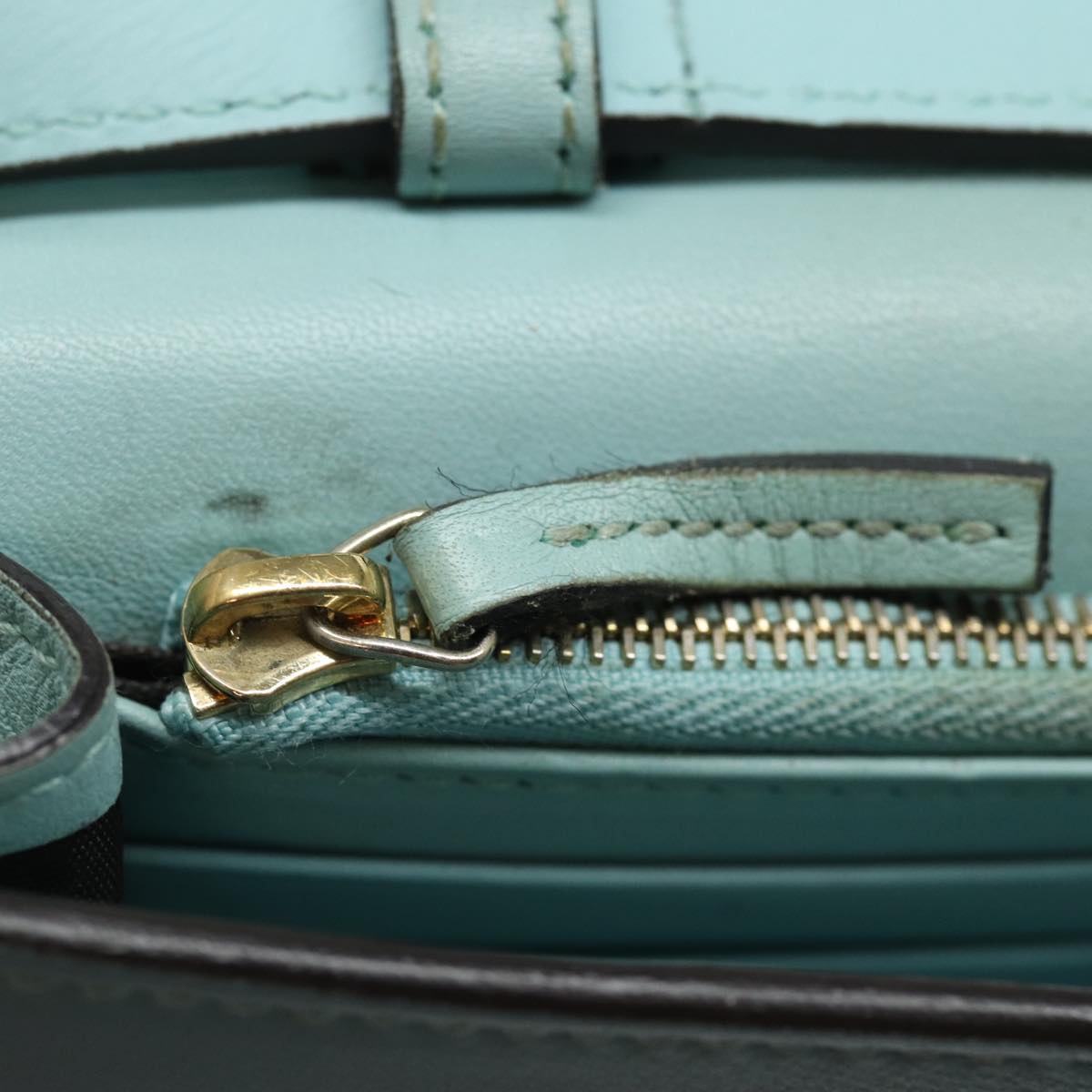GUCCI Shoulder Wallet Leather Light Blue 369664 mr248