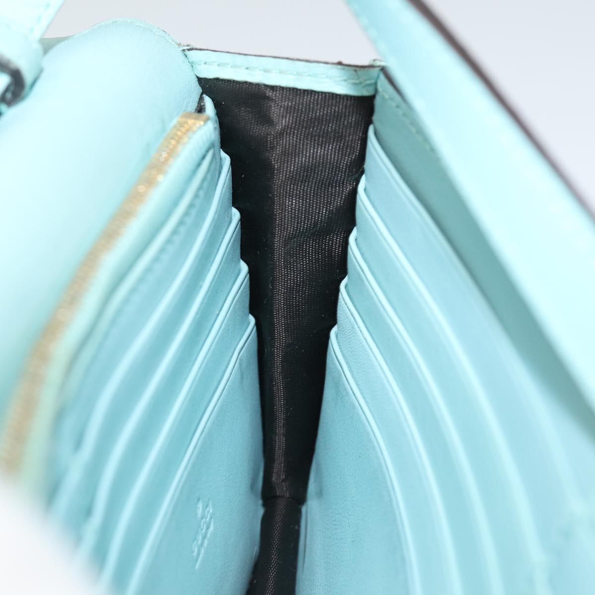 GUCCI Shoulder Wallet Leather Light Blue 369664 mr248