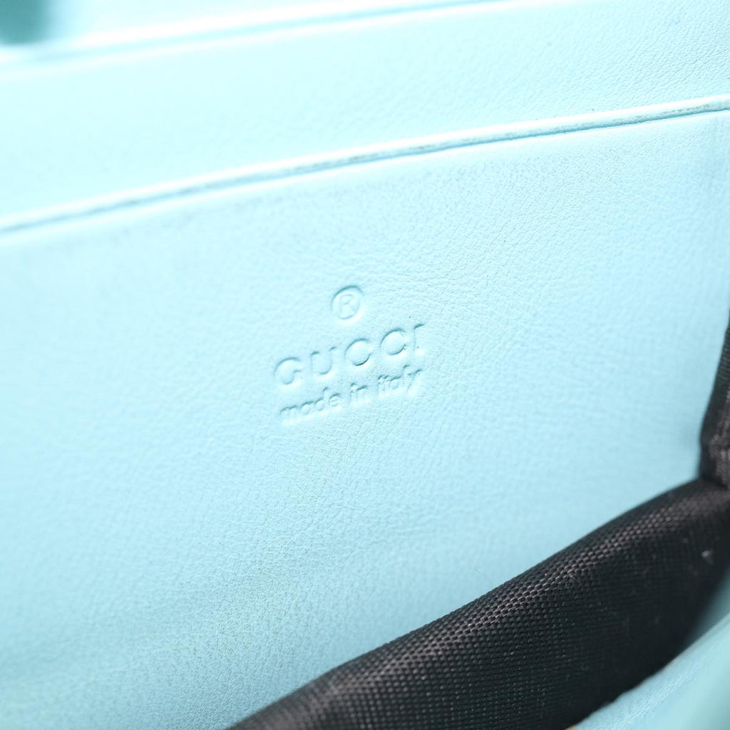 GUCCI Shoulder Wallet Leather Light Blue 369664 mr248
