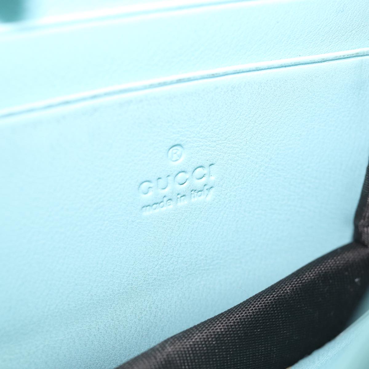 GUCCI Shoulder Wallet Leather Light Blue 369664 mr248