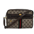 GUCCI GG Supreme Web Sherry Line Shoulder Bag PVC Beige Red Green mr249