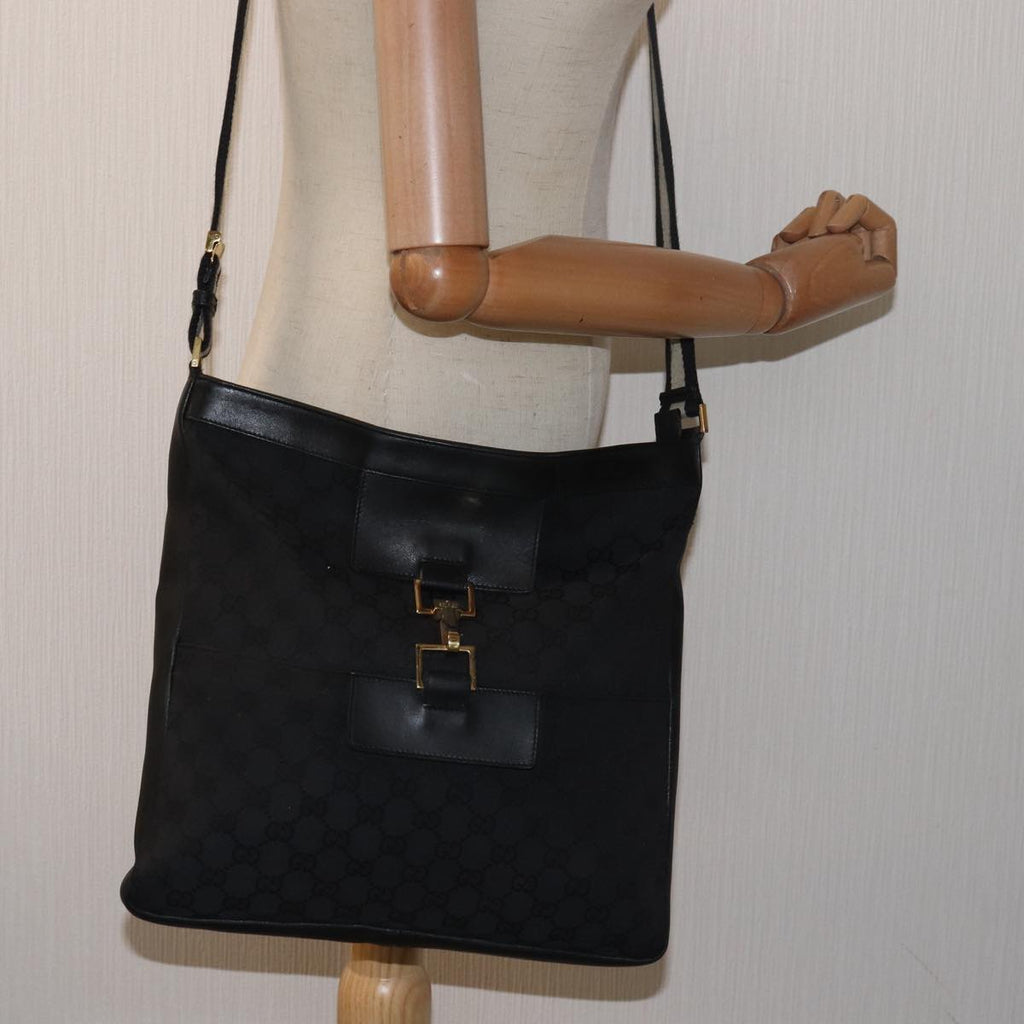 GUCCI Sherry Line GG Canvas Shoulder Bag Black White 001 4094 mr271