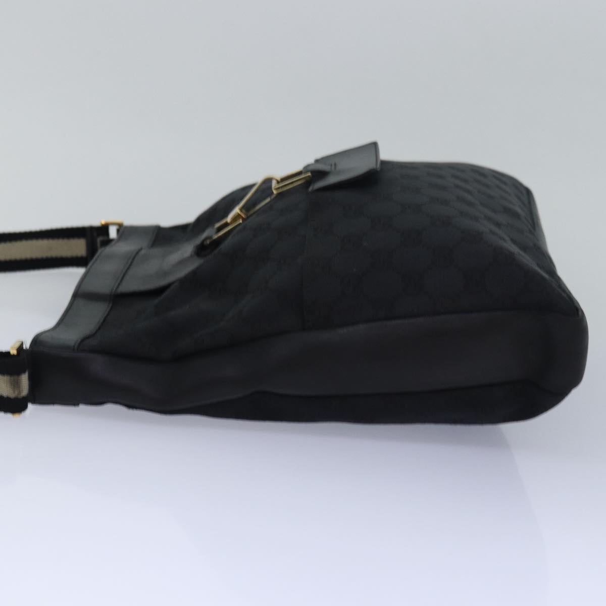 GUCCI Sherry Line GG Canvas Shoulder Bag Black White 001 4094 mr271