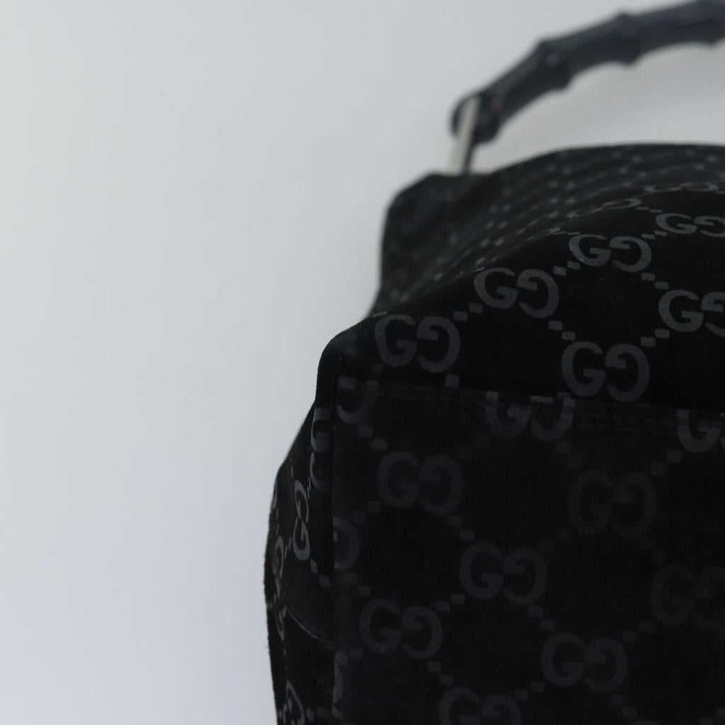 GUCCI Bamboo GG Canvas Shoulder Bag Black mr291