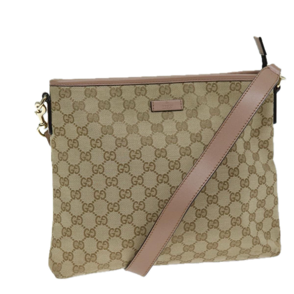 GUCCI GG Canvas Shoulder Bag Beige Pink 388924 mr294