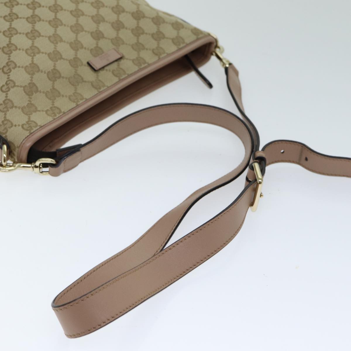GUCCI GG Canvas Shoulder Bag Beige Pink 388924 mr294