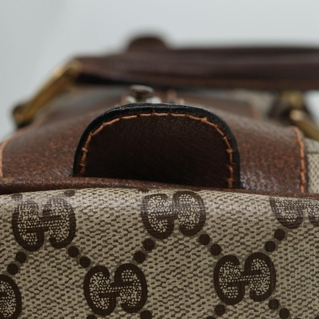 GUCCI GG Supreme Web Sherry Line Boston Bag PVC Leather Beige Red mr334