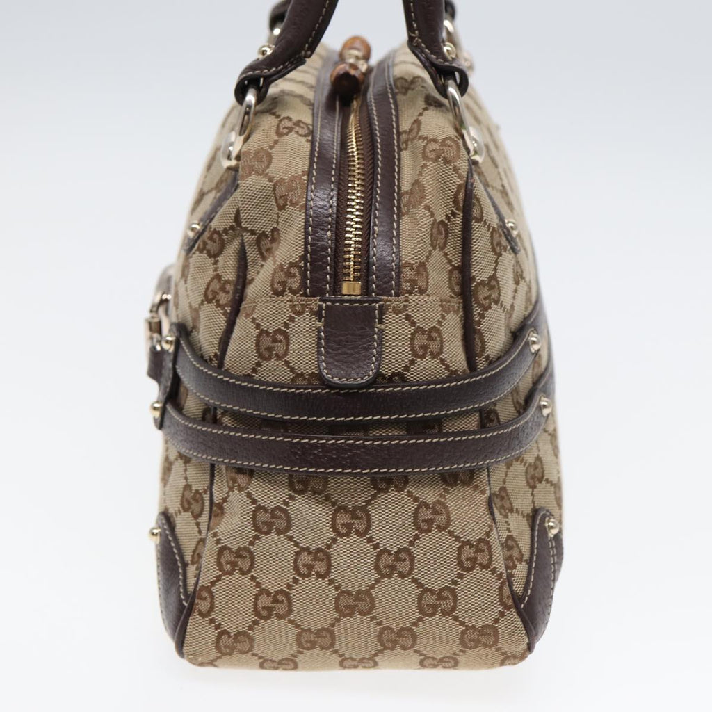 GUCCI Horsebit GG Canvas Boston Bag Beige 159398 mr355