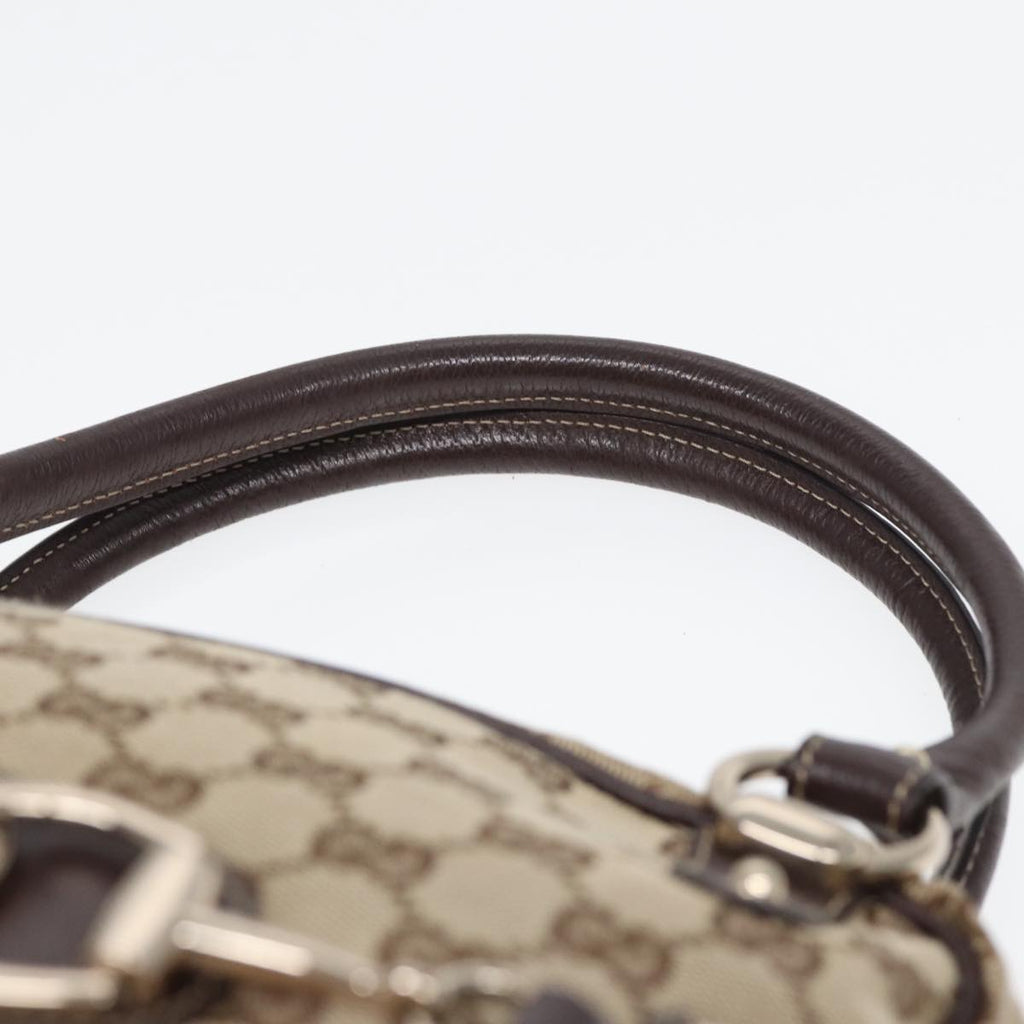 GUCCI Horsebit GG Canvas Boston Bag Beige 159398 mr355
