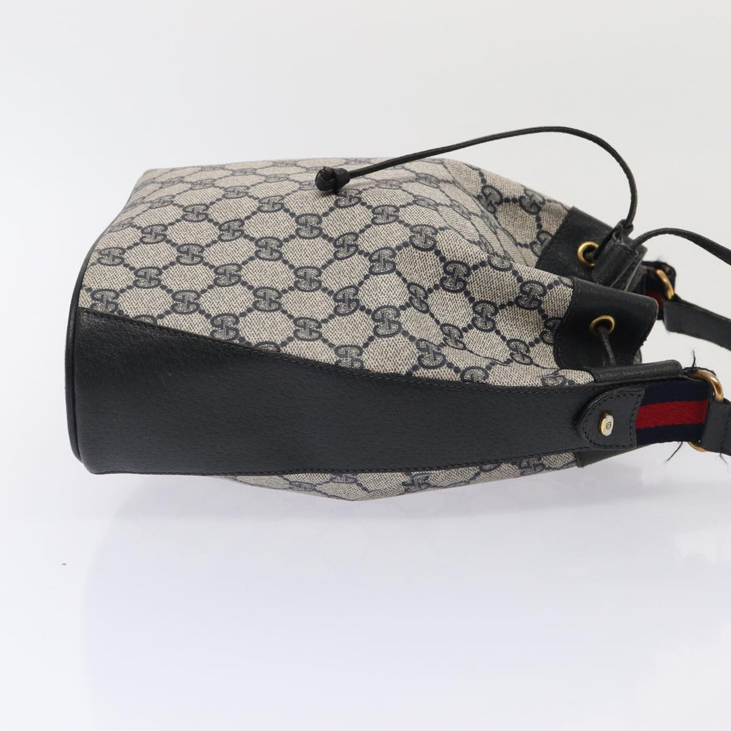 GUCCI GG Supreme Sherry Line Shoulder Bag PVC Navy Red 41 02 034 mr362
