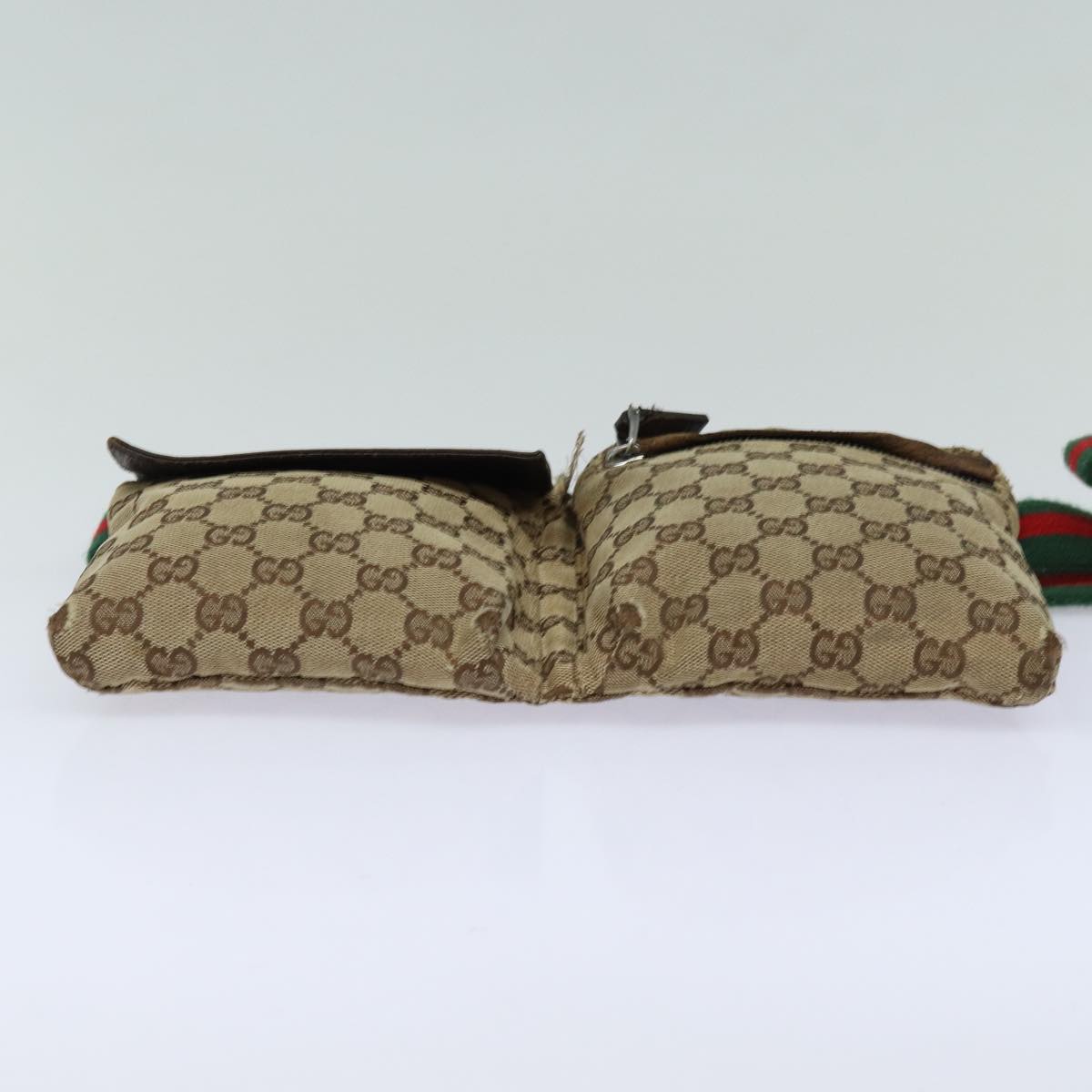GUCCI GG Canvas Web Sherry Line Waist bag Beige 28566 mr366