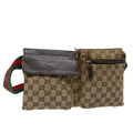 GUCCI GG Canvas Web Sherry Line Waist bag Beige 28566 mr366
