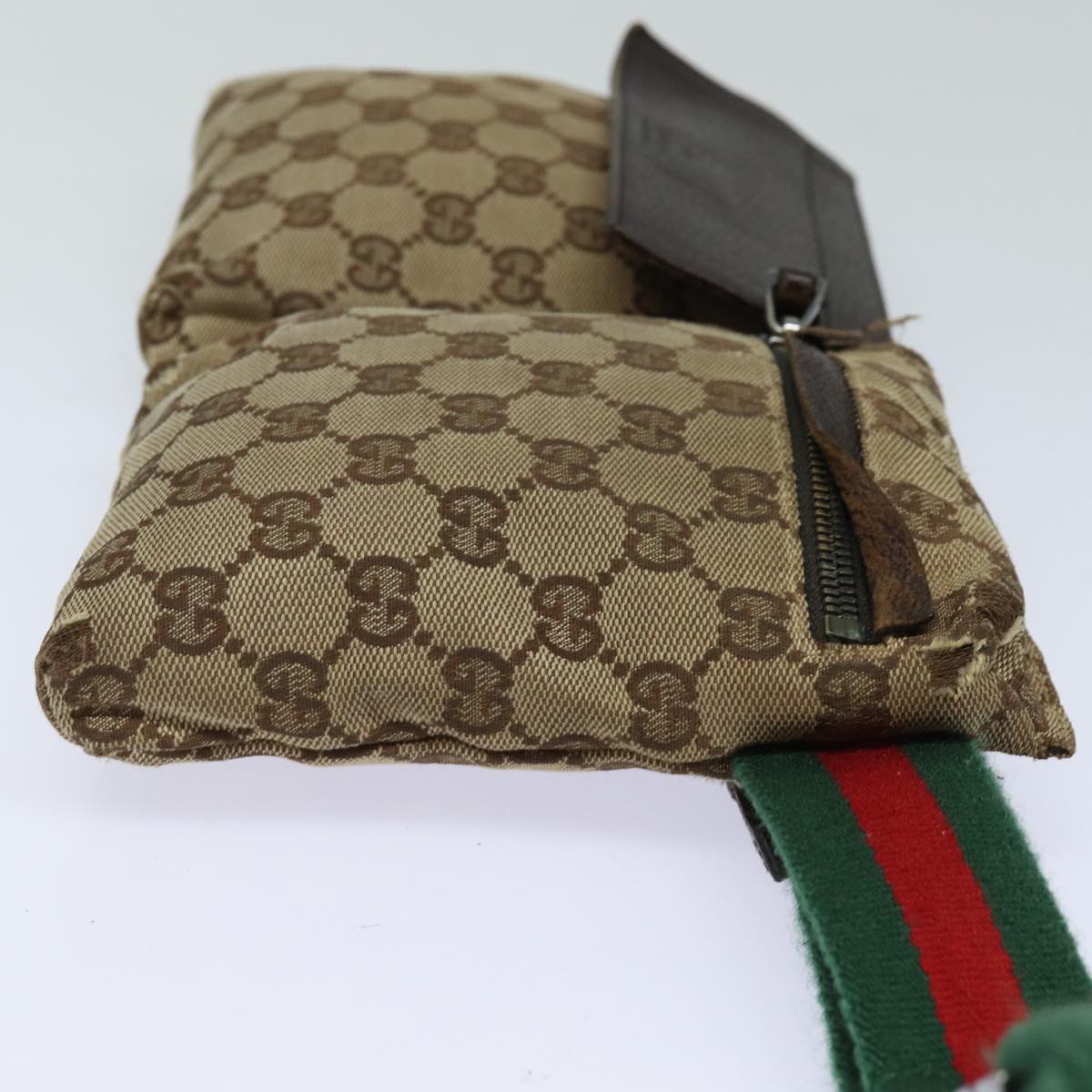 GUCCI GG Canvas Web Sherry Line Waist bag Beige 28566 mr366