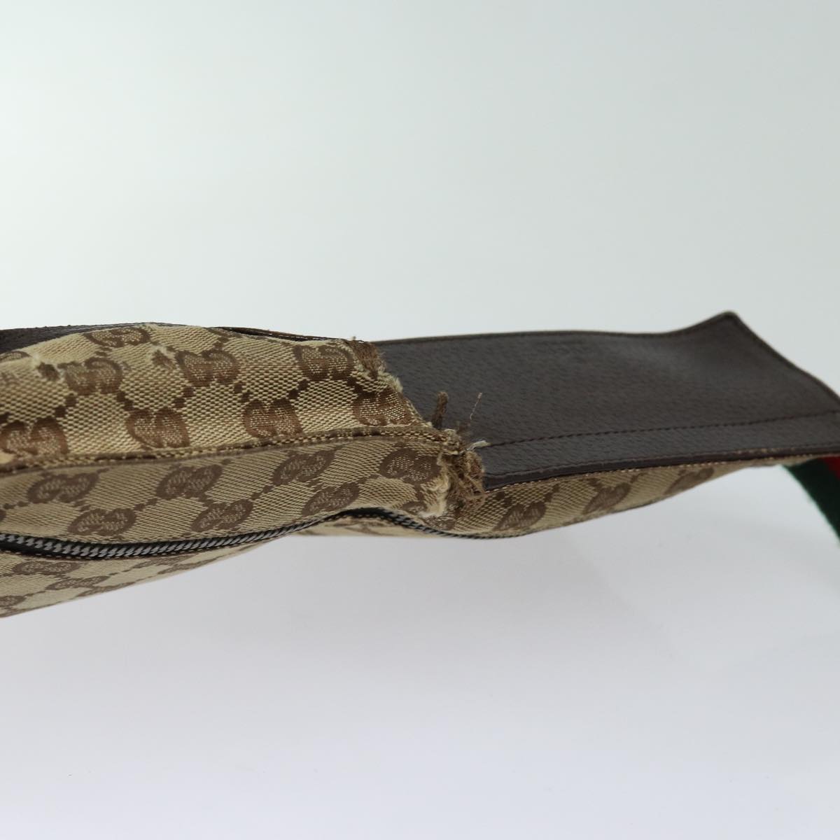 GUCCI GG Canvas Web Sherry Line Waist bag Beige 28566 mr366