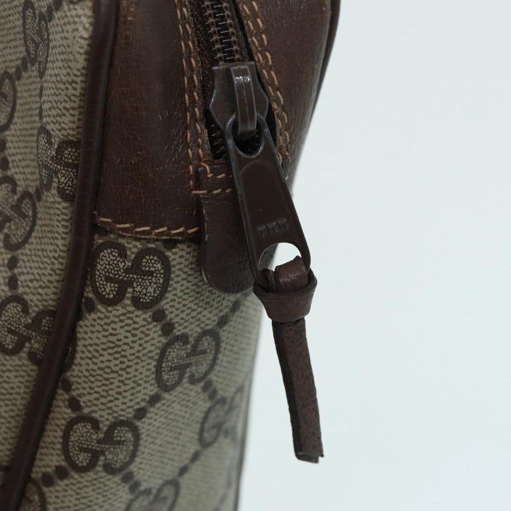 GUCCI GG Supreme Web Sherry Line Clutch Bag PVC Beige mr369