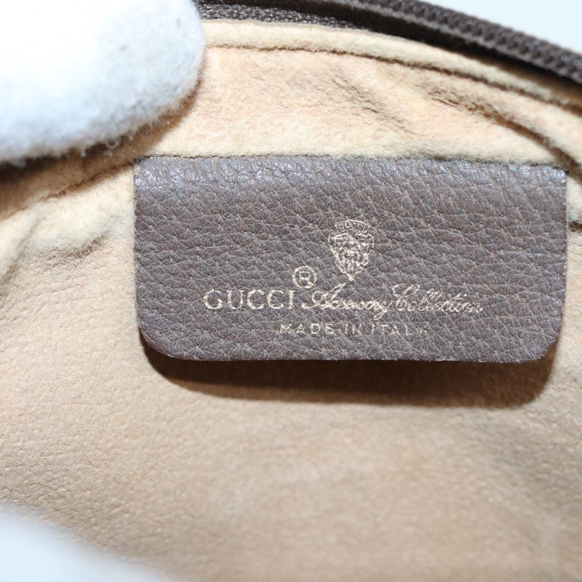 GUCCI GG Supreme Web Sherry Line Clutch Bag PVC Beige mr369