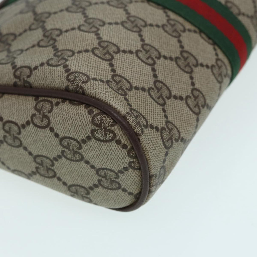 GUCCI GG Supreme Web Sherry Line Clutch Bag PVC Beige mr369