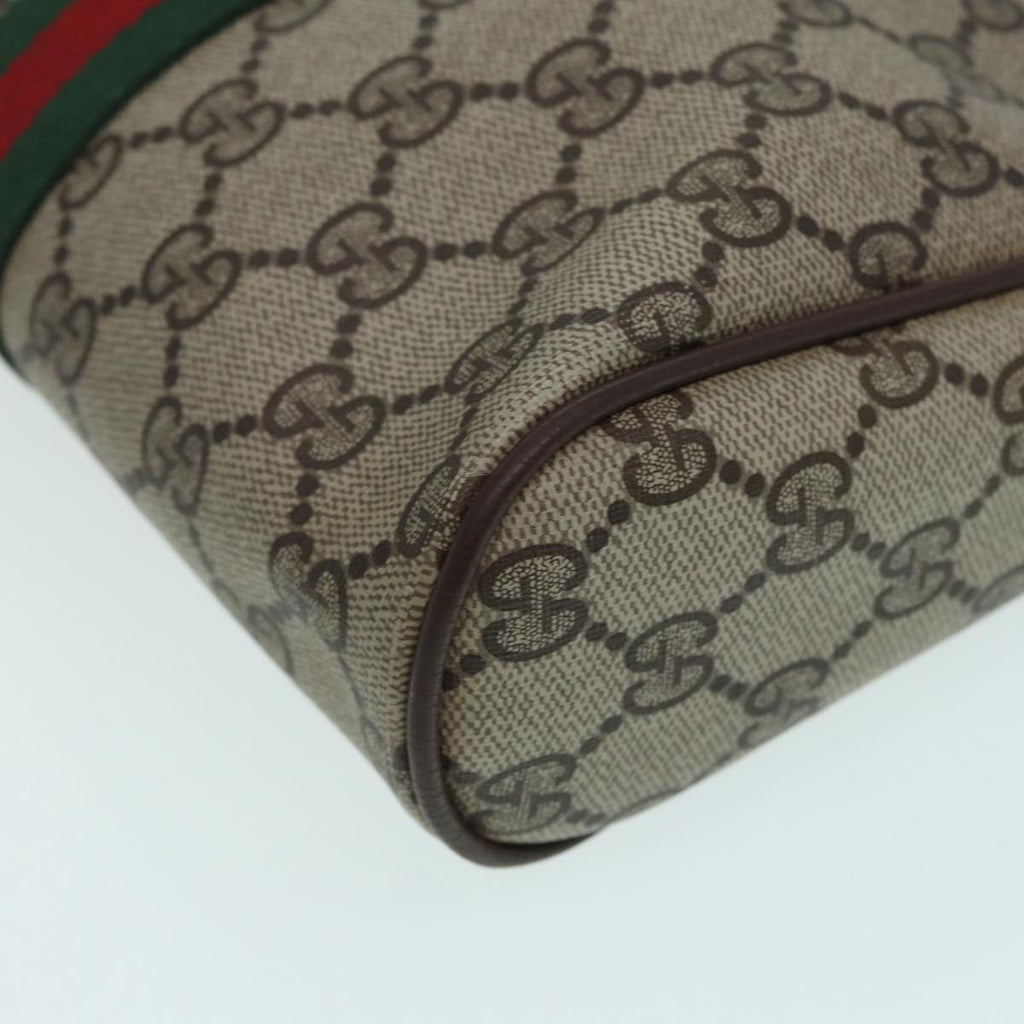 GUCCI GG Supreme Web Sherry Line Clutch Bag PVC Beige mr369
