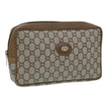 GUCCI GG Plus Supreme Clutch Bag PVC Beige mr376