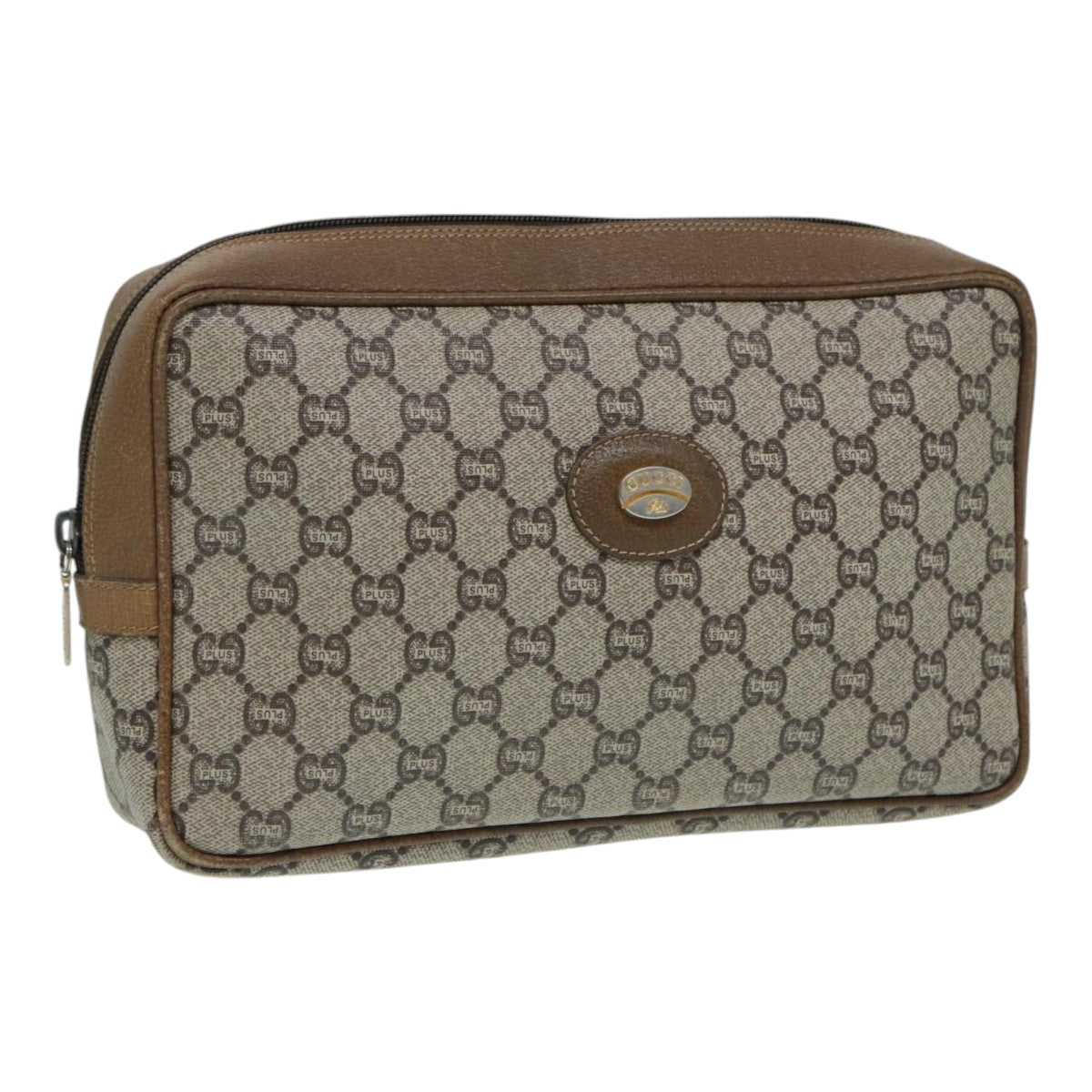 GUCCI GG Plus Supreme Clutch Bag PVC Beige mr376