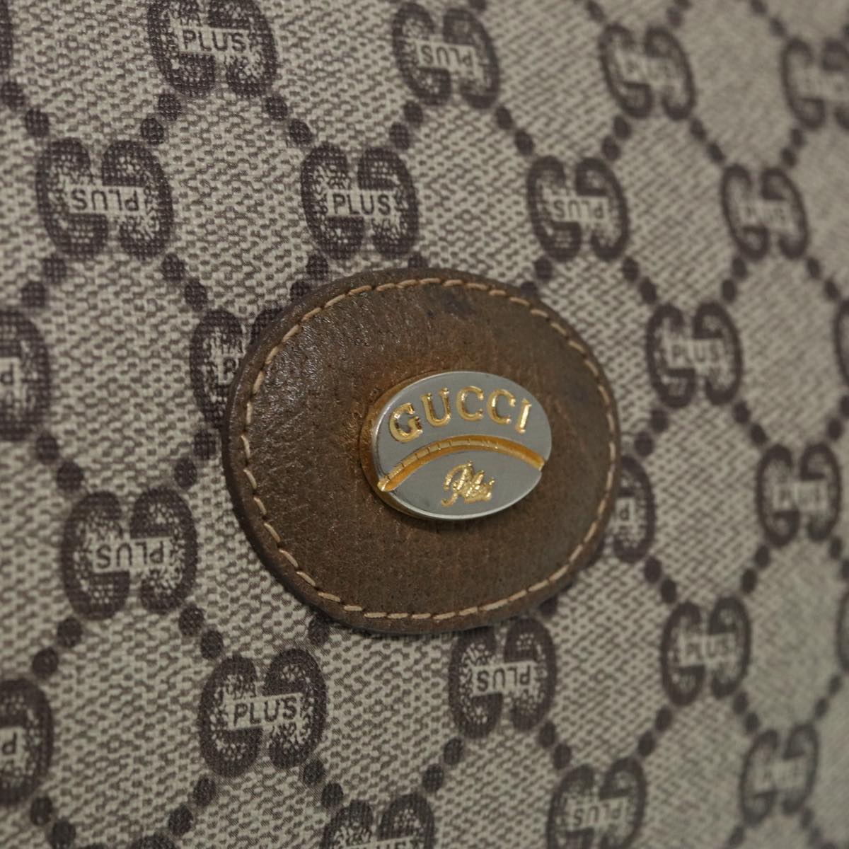 GUCCI GG Plus Supreme Clutch Bag PVC Beige mr376