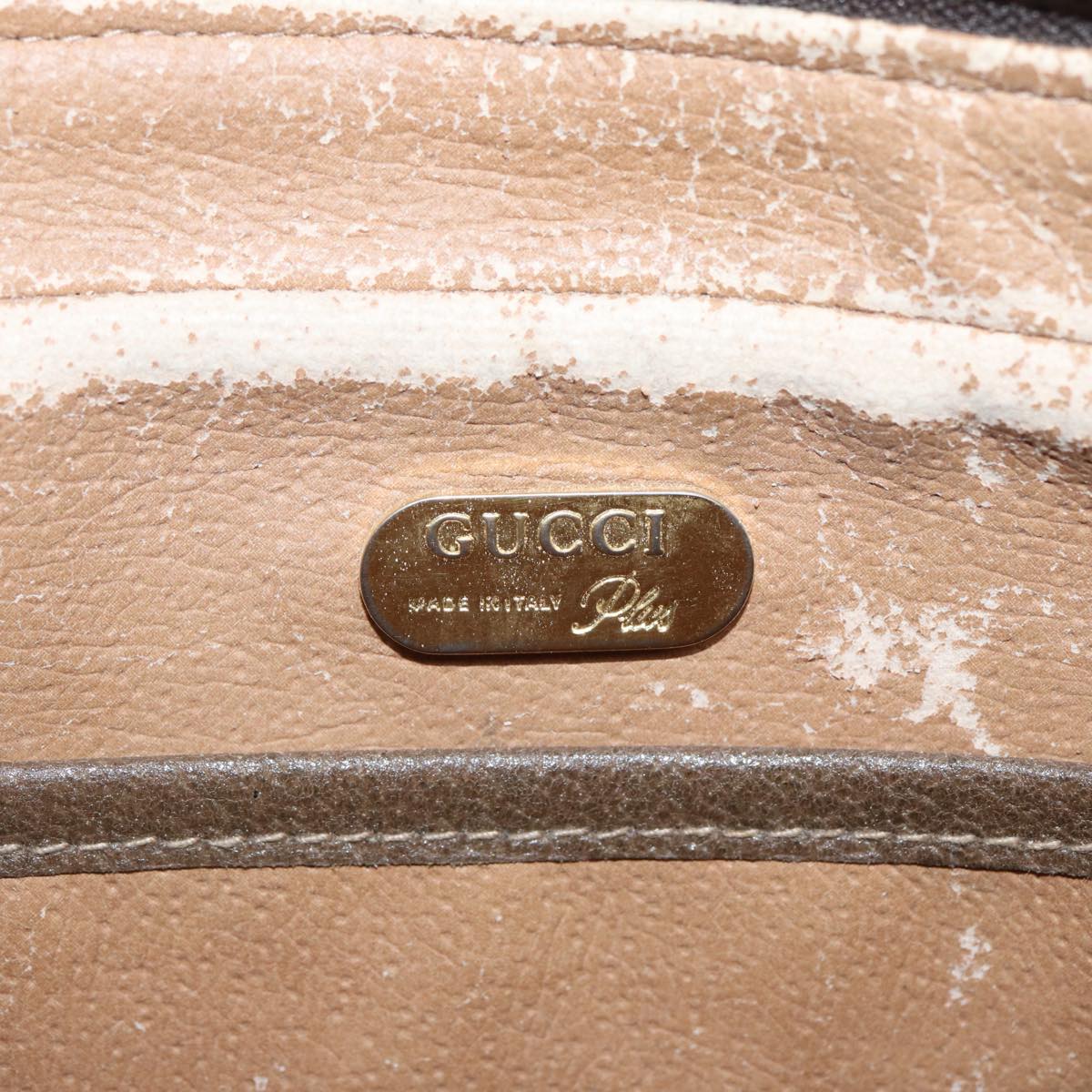 GUCCI GG Plus Supreme Clutch Bag PVC Beige mr376