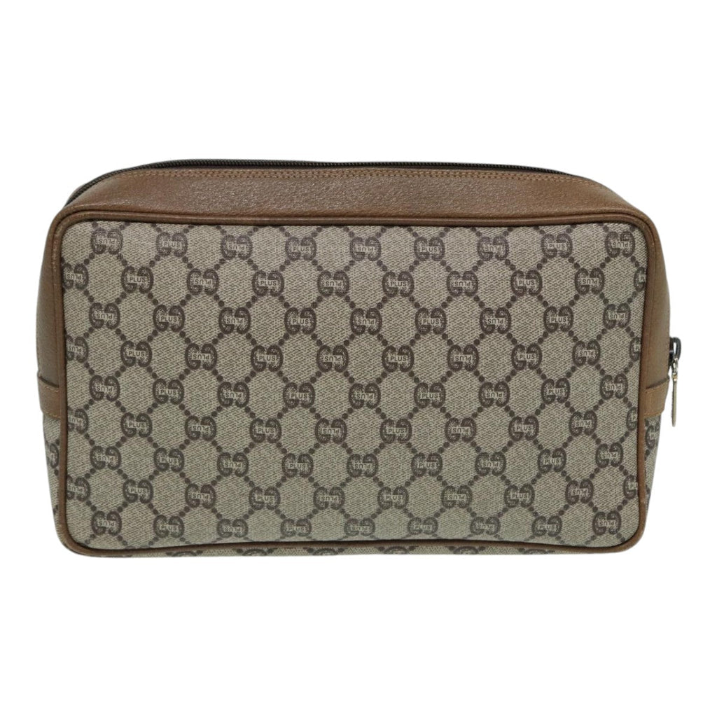 GUCCI GG Plus Supreme Clutch Bag PVC Beige mr376