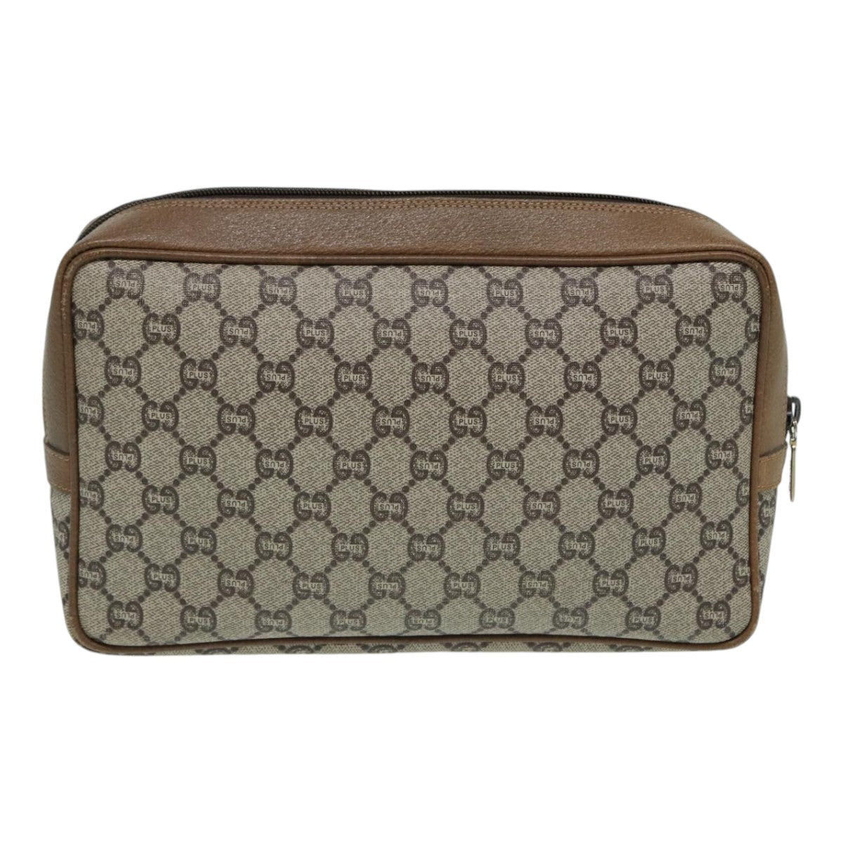 GUCCI GG Plus Supreme Clutch Bag PVC Beige mr376