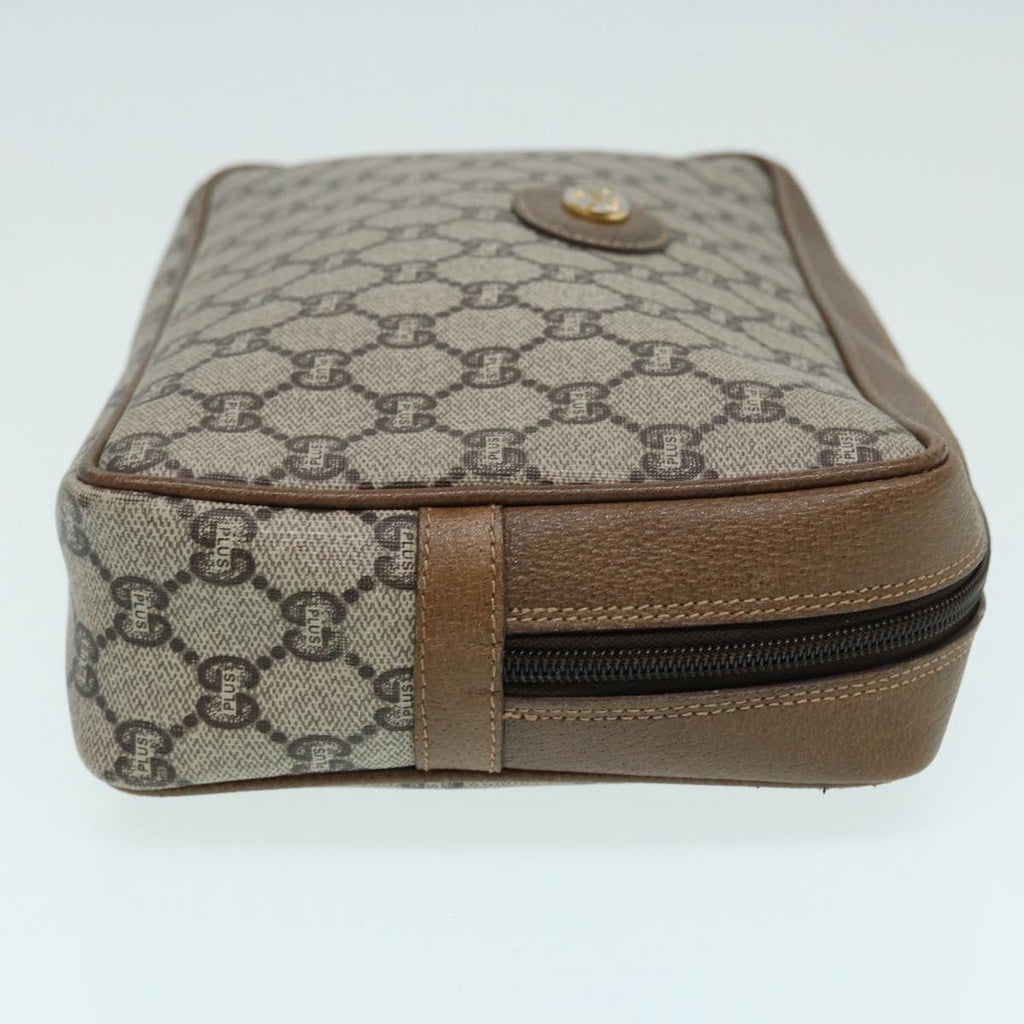 GUCCI GG Plus Supreme Clutch Bag PVC Beige mr376