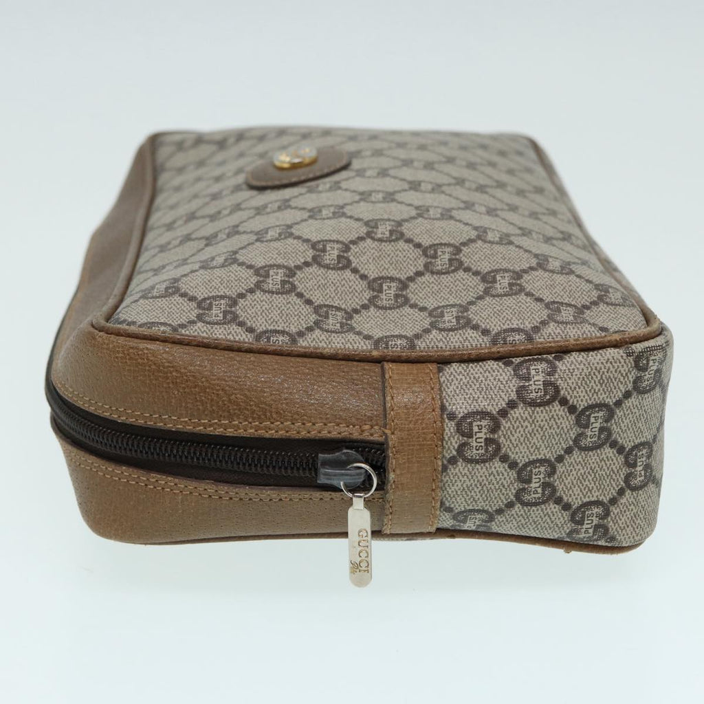 GUCCI GG Plus Supreme Clutch Bag PVC Beige mr376