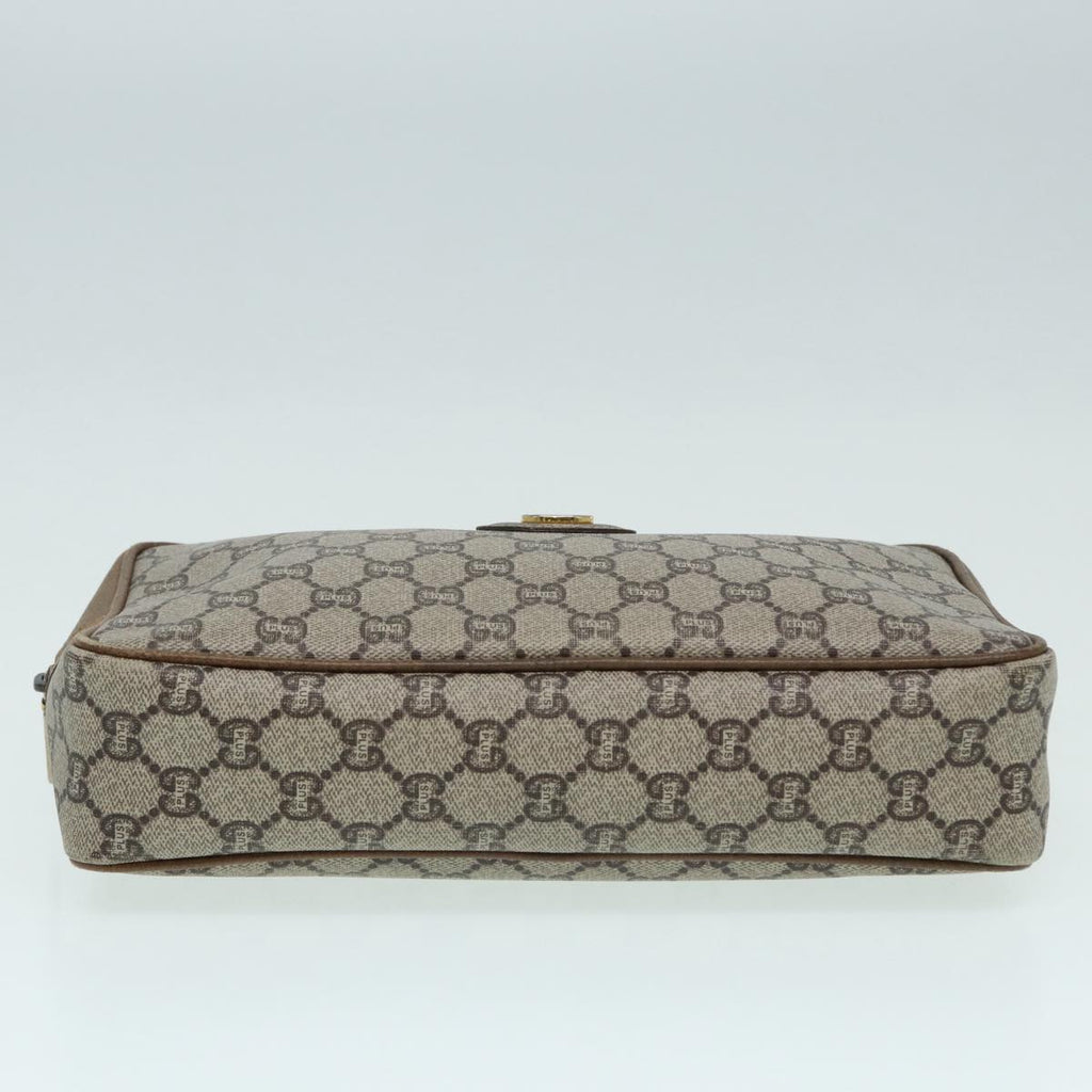 GUCCI GG Plus Supreme Clutch Bag PVC Beige mr376