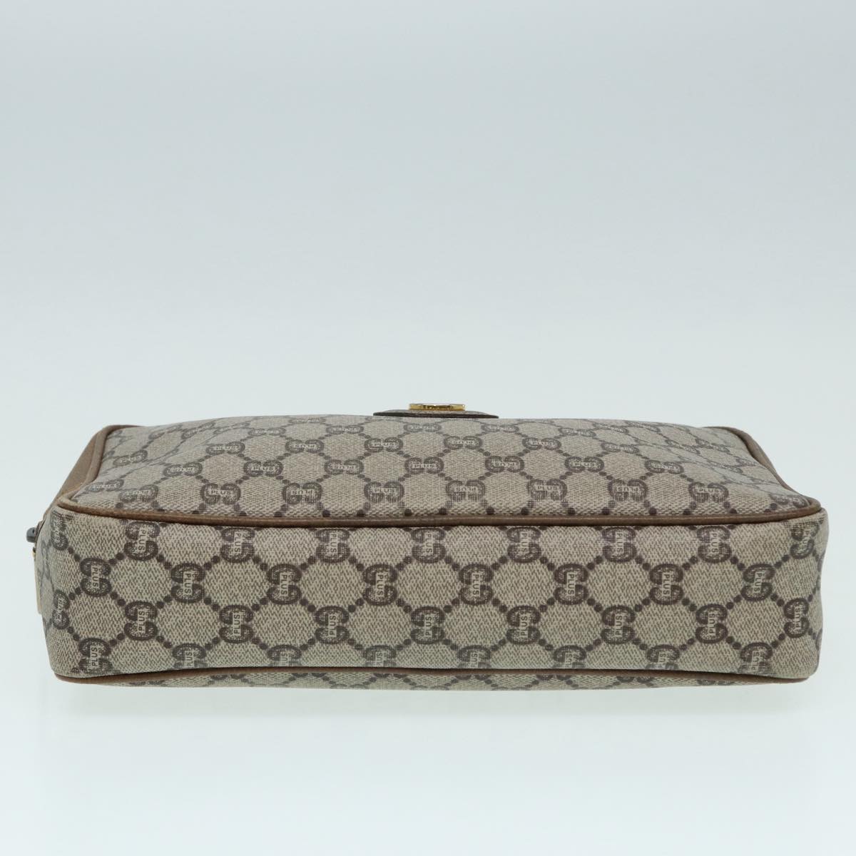 GUCCI GG Plus Supreme Clutch Bag PVC Beige mr376
