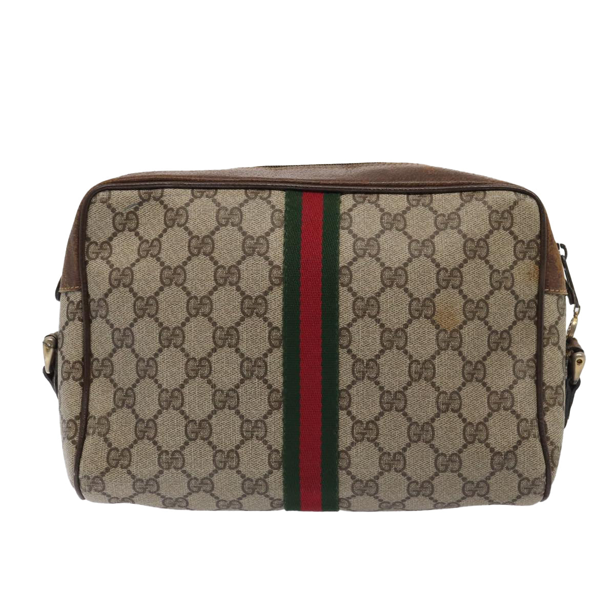 GUCCI GG Supreme Web Sherry Line Shoulder Bag PVC Beige 001 4071 5 mr377