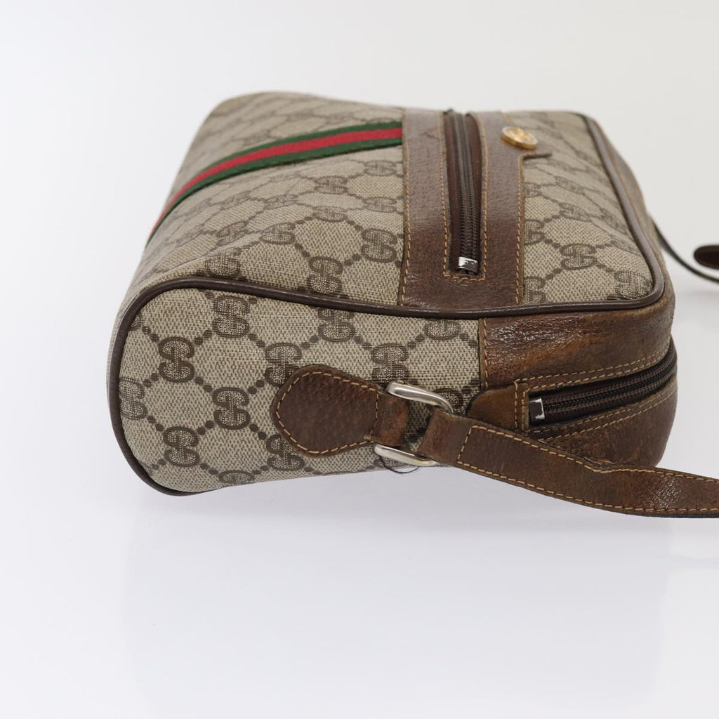 GUCCI GG Supreme Web Sherry Line Shoulder Bag PVC Beige 001 4071 5 mr377