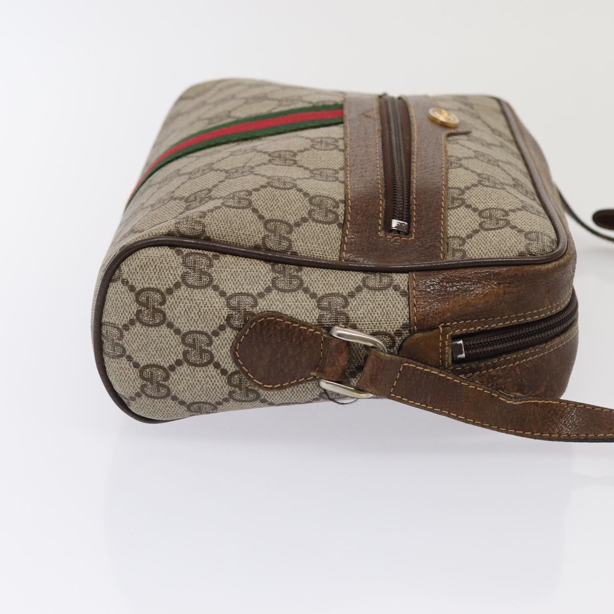 GUCCI GG Supreme Web Sherry Line Shoulder Bag PVC Beige 001 4071 5 mr377