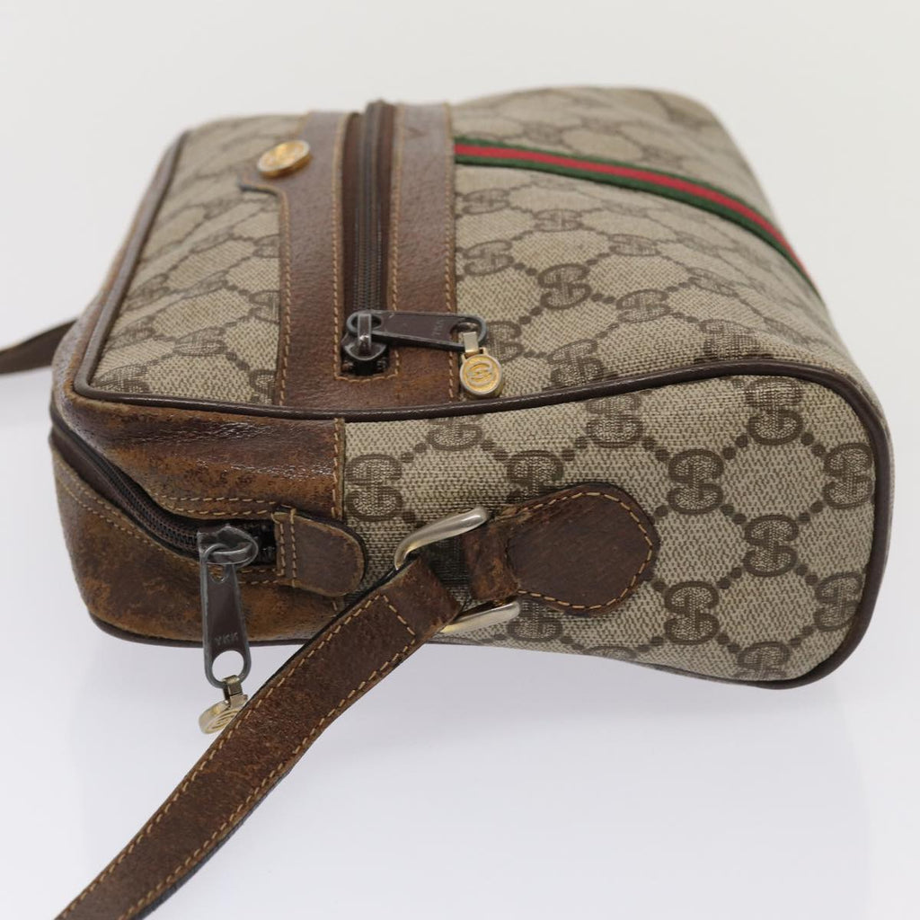 GUCCI GG Supreme Web Sherry Line Shoulder Bag PVC Beige 001 4071 5 mr377