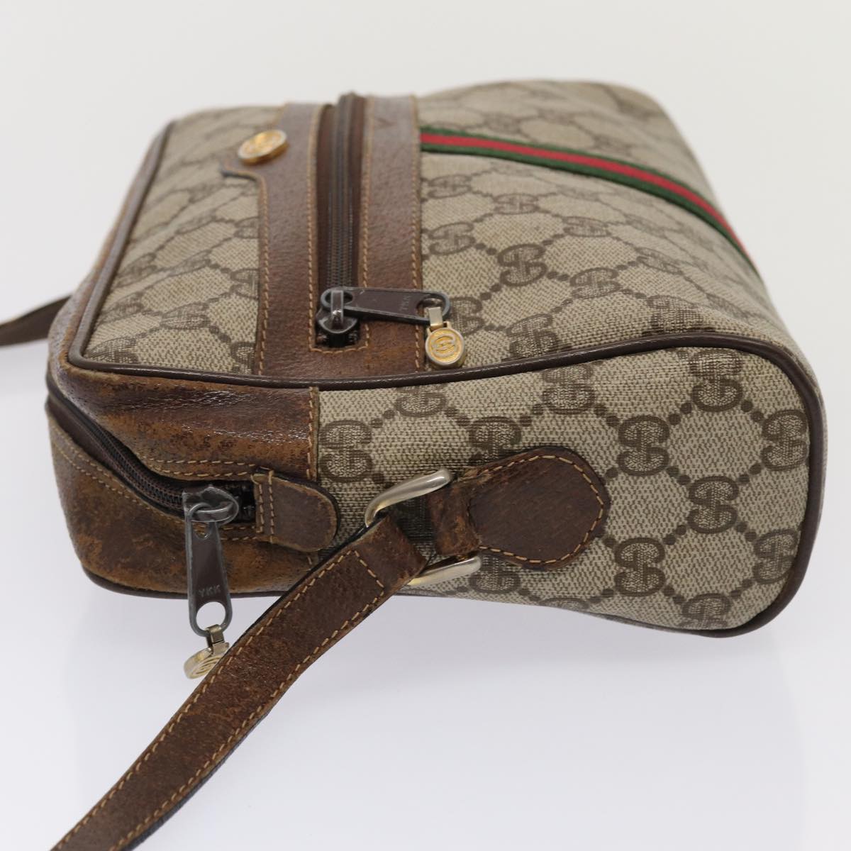 GUCCI GG Supreme Web Sherry Line Shoulder Bag PVC Beige 001 4071 5 mr377
