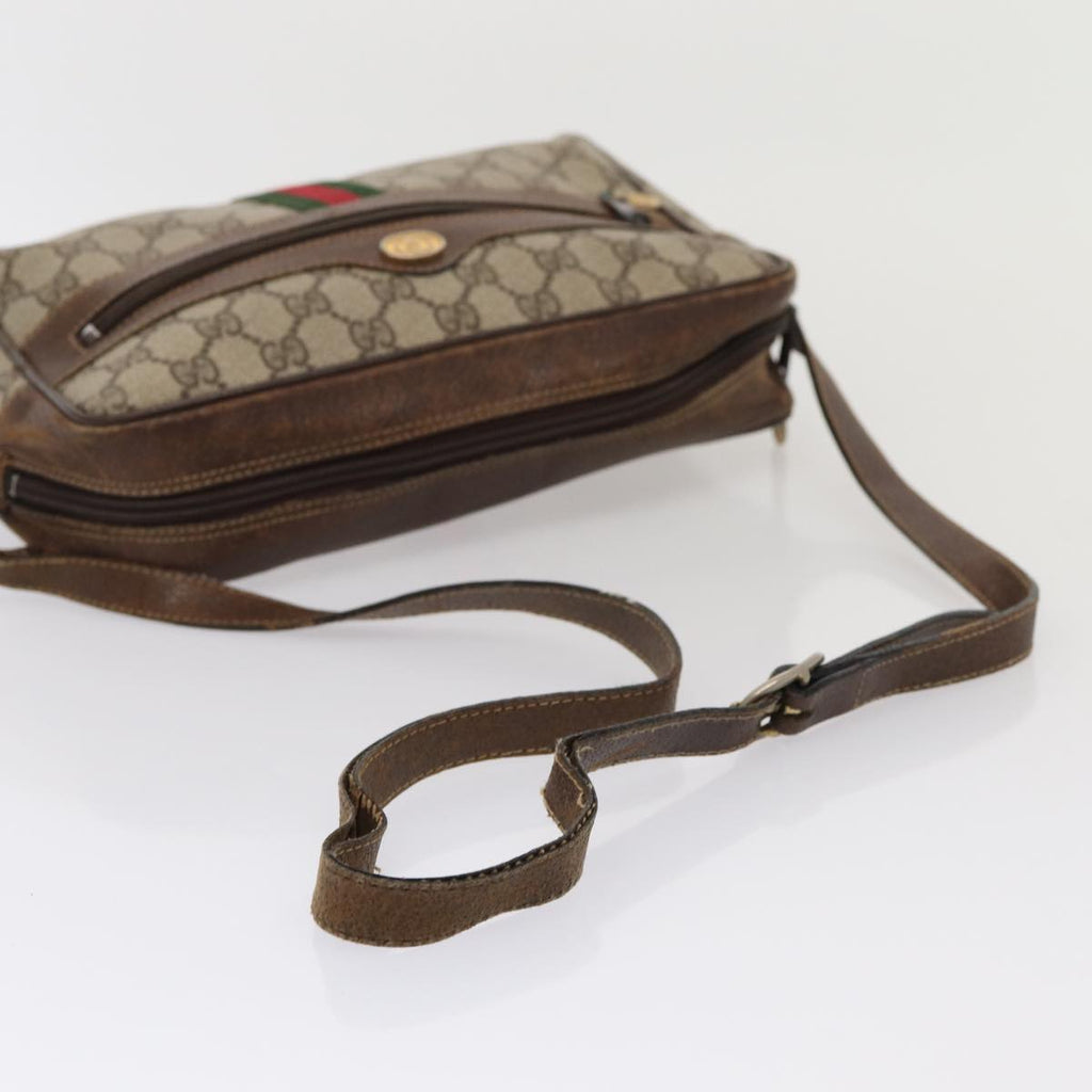 GUCCI GG Supreme Web Sherry Line Shoulder Bag PVC Beige 001 4071 5 mr377
