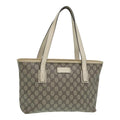 GUCCI GG Supreme Hand Bag PVC Leather Beige 211138 mr392