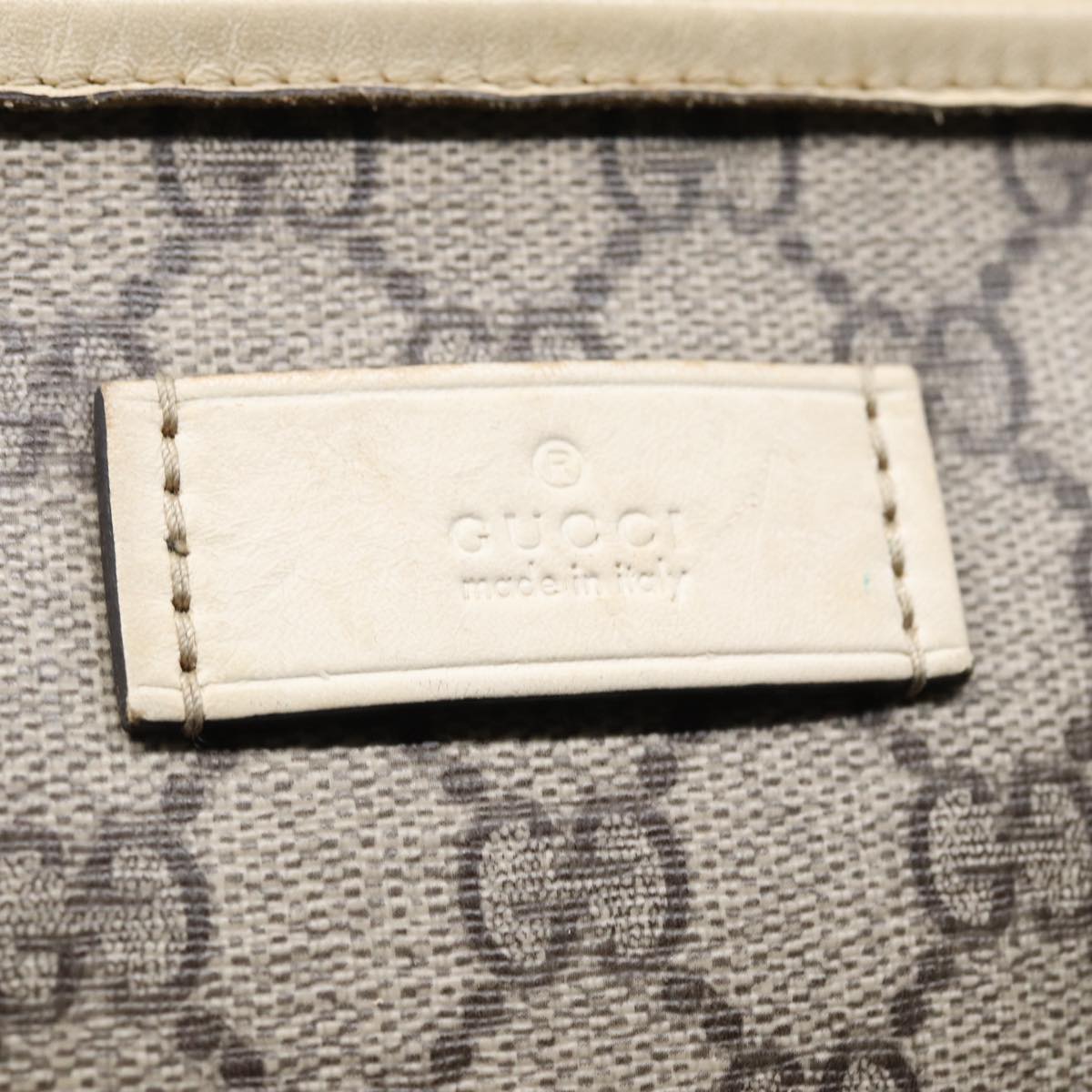 GUCCI GG Supreme Hand Bag PVC Leather Beige 211138 mr392