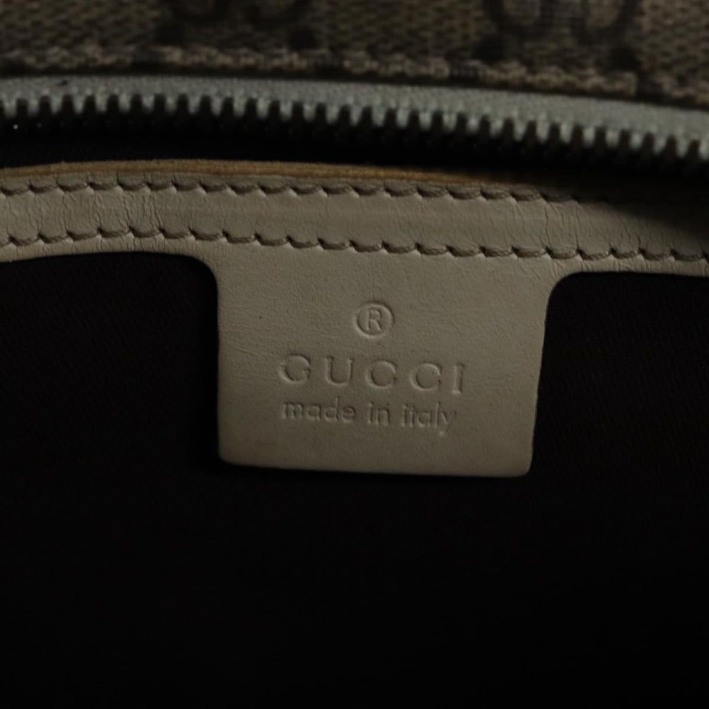 GUCCI GG Supreme Hand Bag PVC Leather Beige 211138 mr392