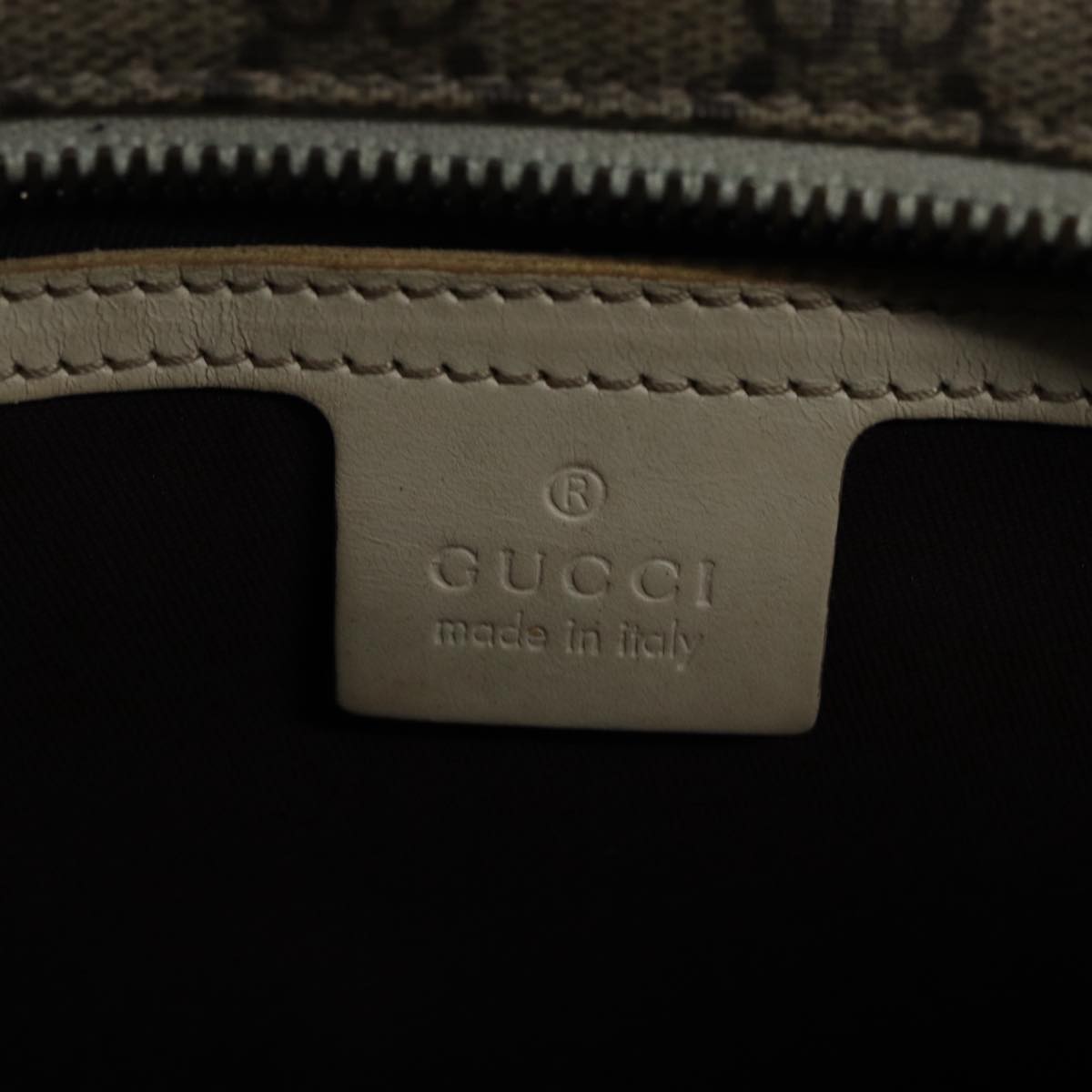 GUCCI GG Supreme Hand Bag PVC Leather Beige 211138 mr392