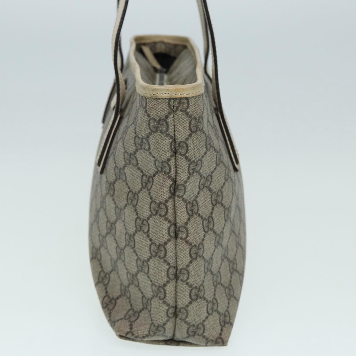 GUCCI GG Supreme Hand Bag PVC Leather Beige 211138 mr392